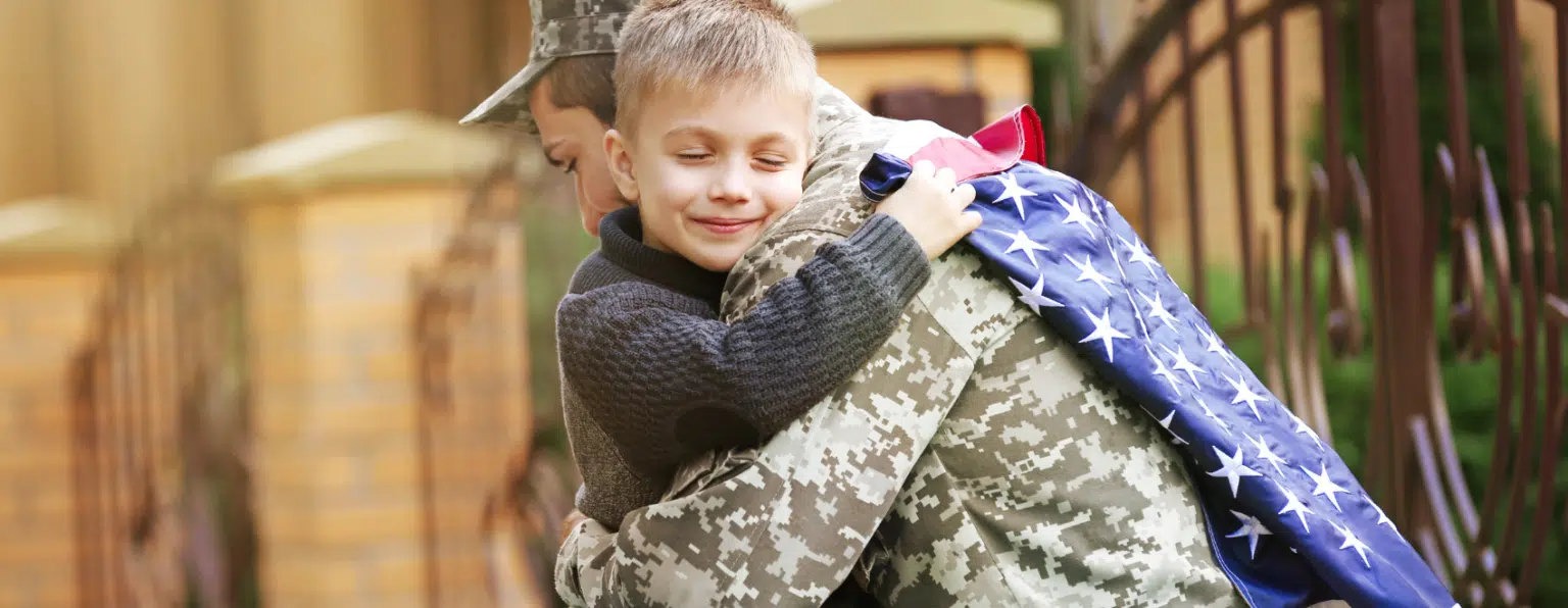 Military Moving with American Flag