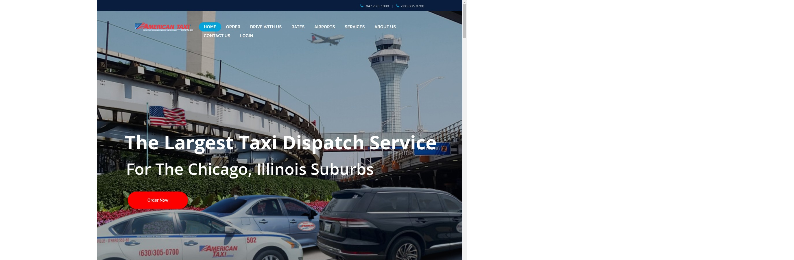 American Taxi with Chicago Flag